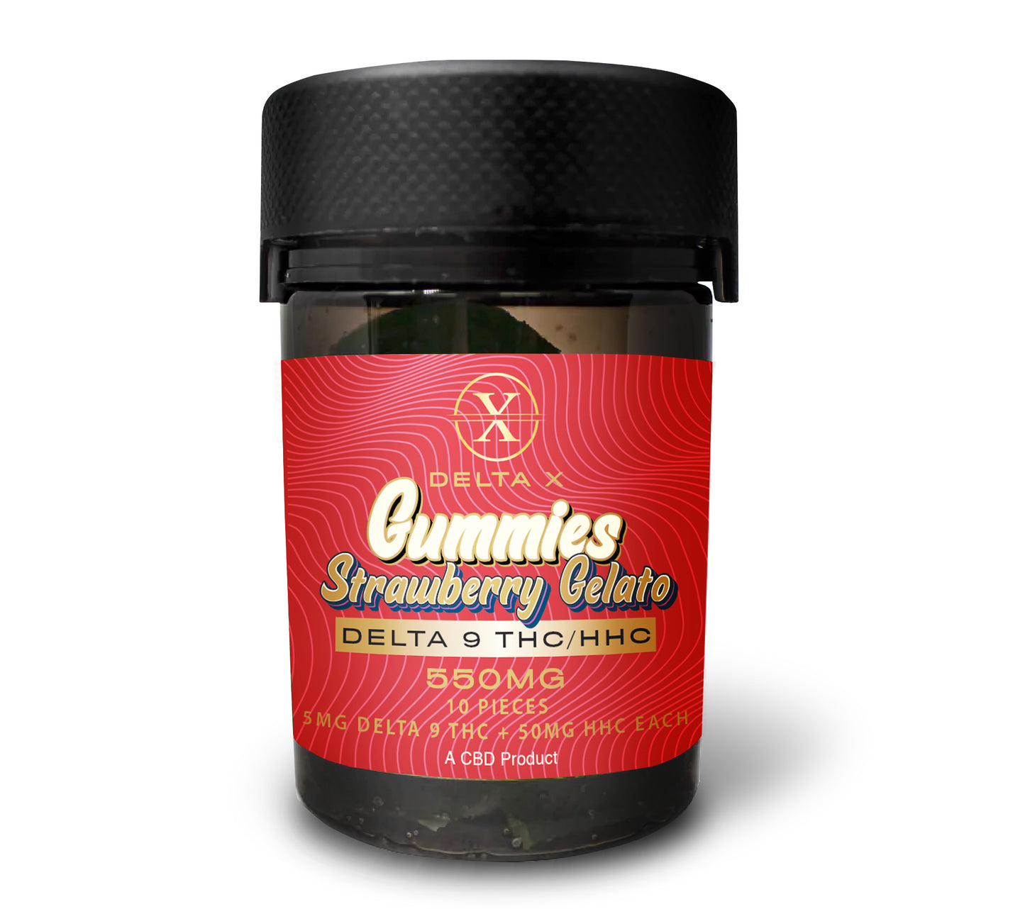 Delta X Gummies Strawberry Gelato HHC w/Delta 9 THC
